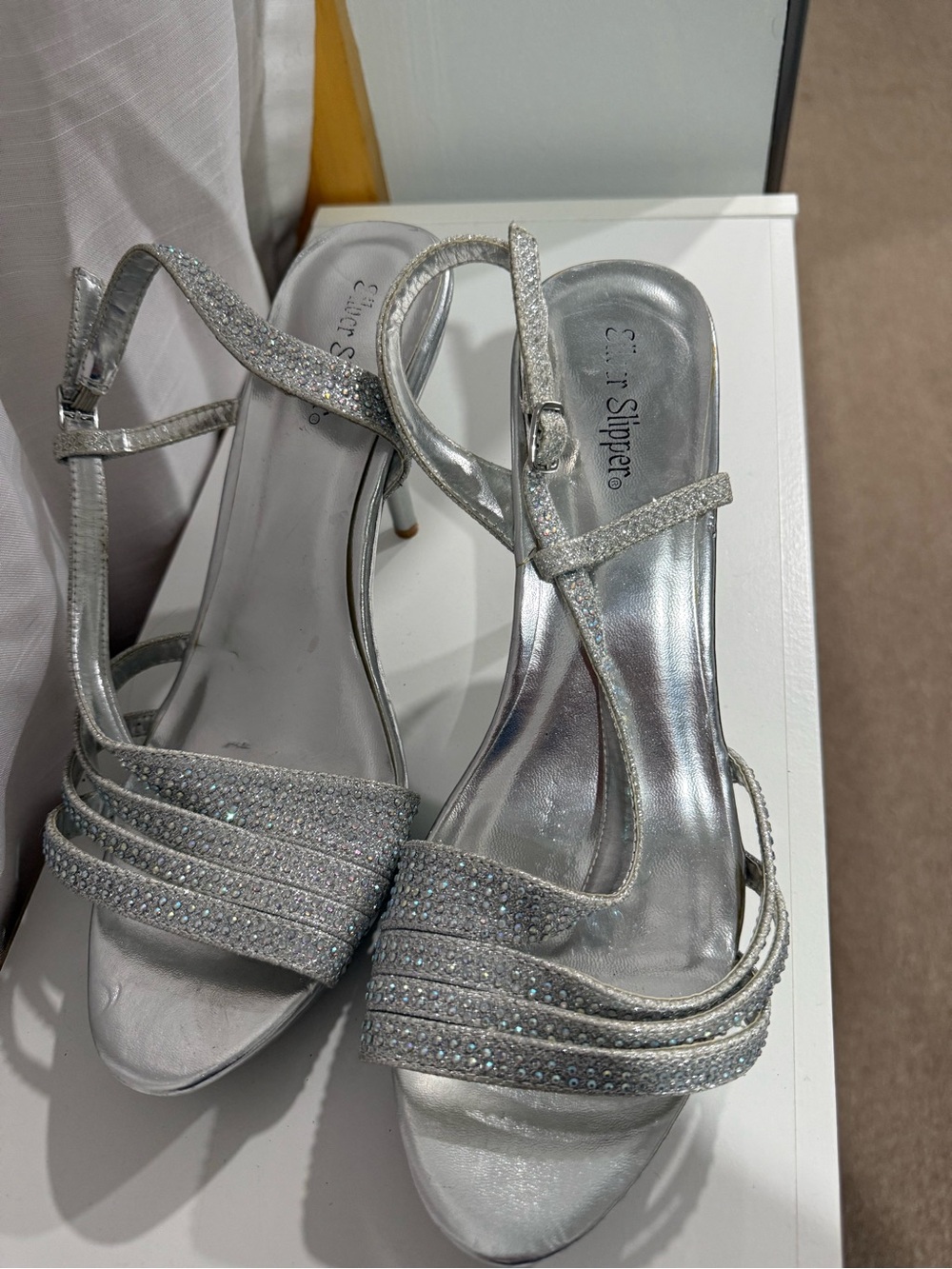 Silver Strappy Evening Sandals - Carlo S. (or Slimpero)